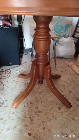 Mesa redonda extensible madera 1 metro de diámetro