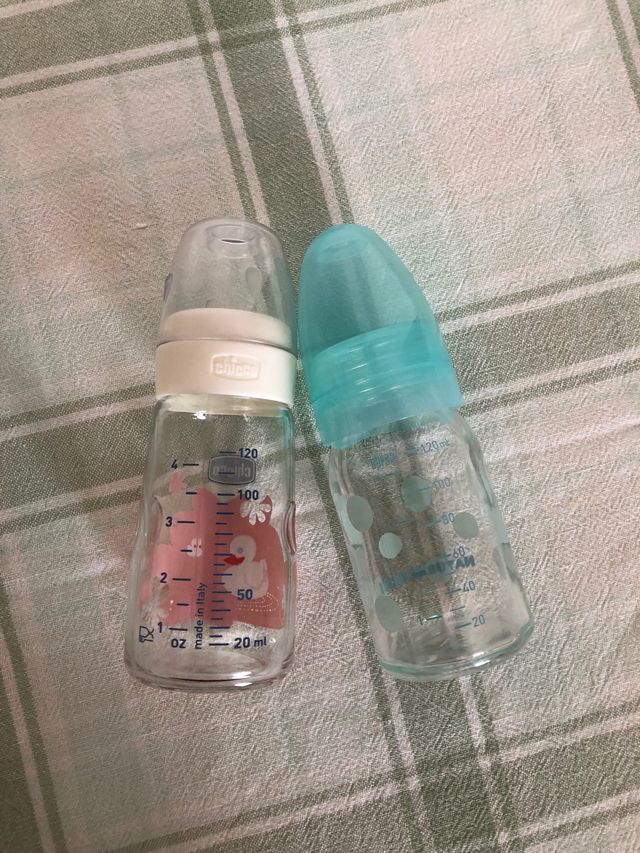 2 Biberones de cristal 120 ml
