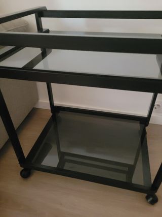 Camarera vintage de aluminio negro