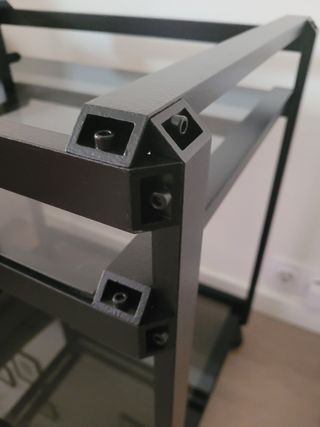 Camarera vintage de aluminio negro