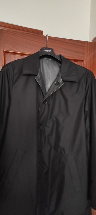 Parka de cuero natural caballero reversible