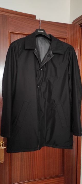 Parka de cuero natural caballero reversible