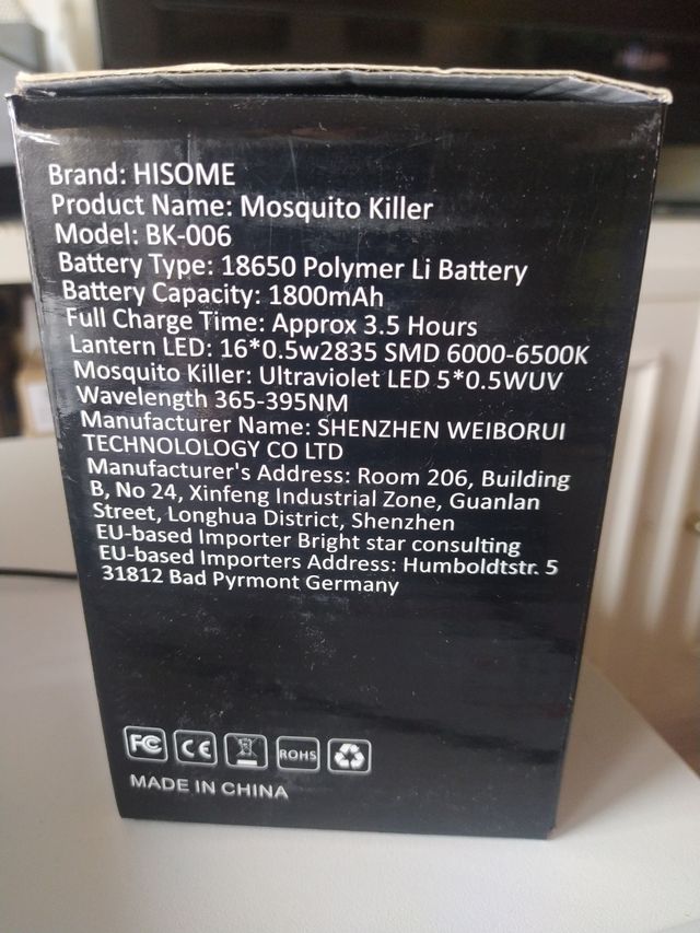 MATA MOSQUITOS ELÉCTRICO