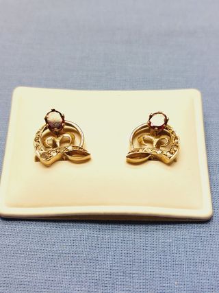 Pendientes Vintage Oro y diamantes Rosa