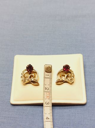 Pendientes Vintage Oro y diamantes Rosa