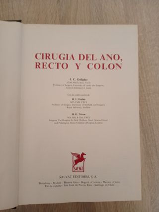 Cirugía del ano, recto y colon. Salvat