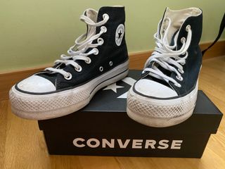 Converse Negras plataforma Talla 36