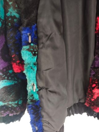 Abrigo de piel natural de conejo. Años 70'.