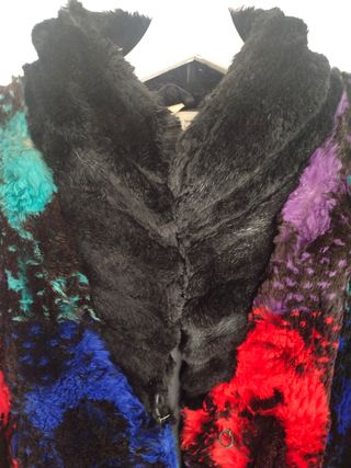 Abrigo de piel natural de conejo. Años 70'.