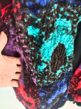 Abrigo de piel natural de conejo. Años 70'.