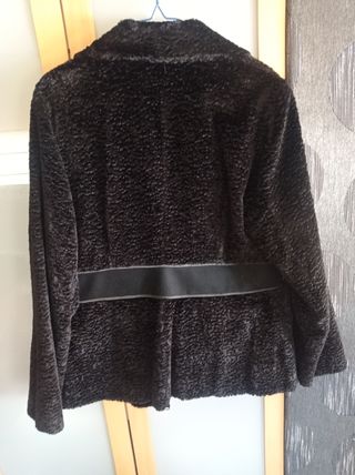 chaqueta chica astracán negro talla 46