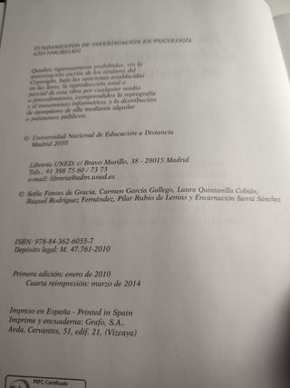 Fundamentos de Investigación en Psicologia