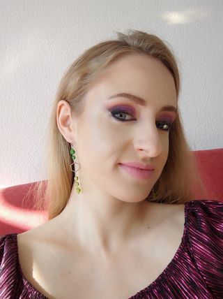 Pendientes cristal austriaco verde y espinela