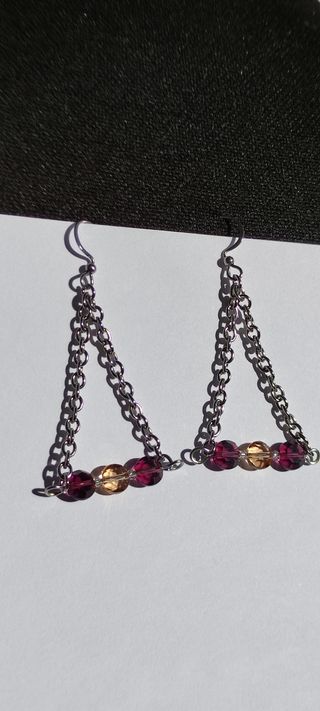 Pendientes cristal austriaco marron beije espinela