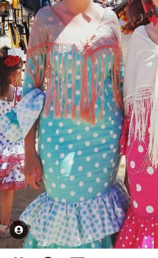 vestido sevillana flamenca azul