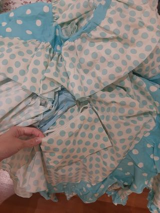 vestido sevillana flamenca azul