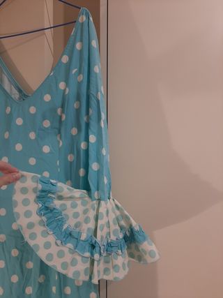 vestido sevillana flamenca azul