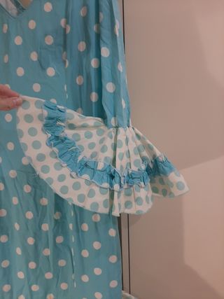 vestido sevillana flamenca azul