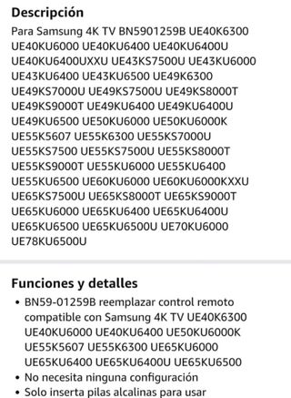 Mando Samsung tv Smart tv Serie 7 8 9 CONTROL VOZ