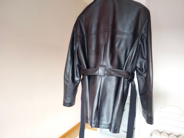 Chaqueta hombre cuero auténtico tres cuartos