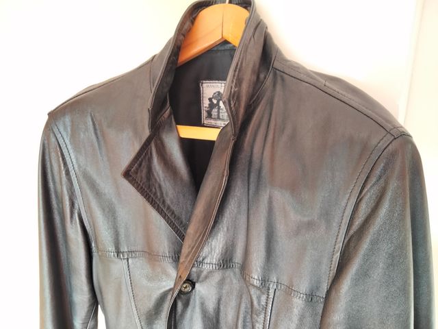 Chaqueta hombre cuero auténtico tres cuartos