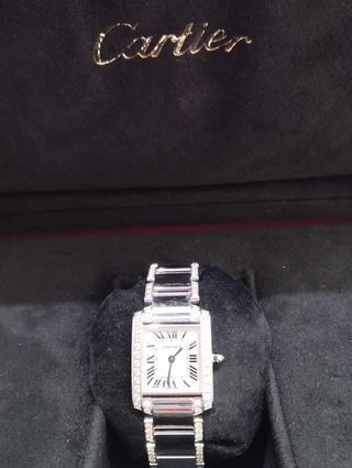 Reloj Cartier de oro blanco y diamantes