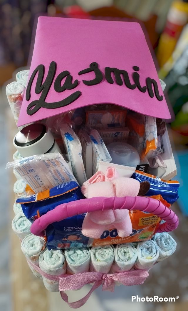 🧸Tarta de pañales diseño cochecito🧸 *