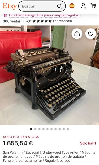 Máquina de escribir antigua Underwood
