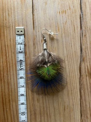 Artesanía: pendientes de plumas