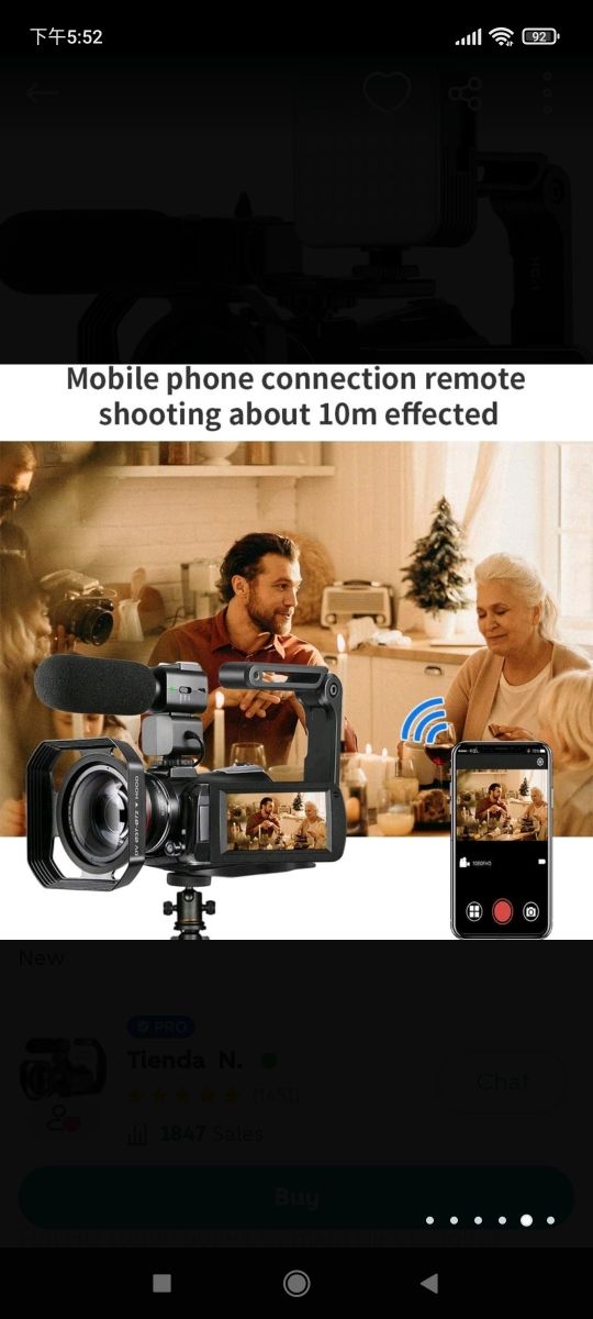 ORDRO 4K Cámara de Video Videocámara Full HD 1080P