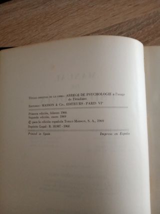 Manual de Psicología editorial Toray-masson