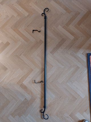 bastone per tenda in metallo nero