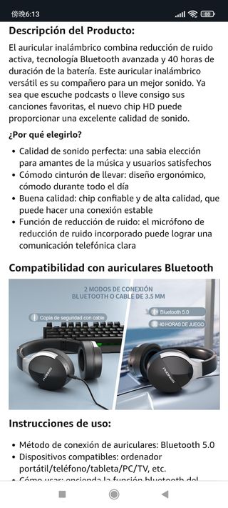 Cuffie senza fili Bluetooth, Q7 HiFi Wirele