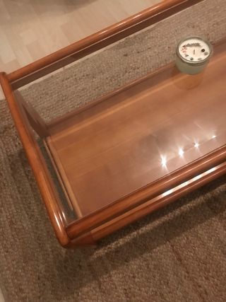 Mesa de centro salón madera/cristal