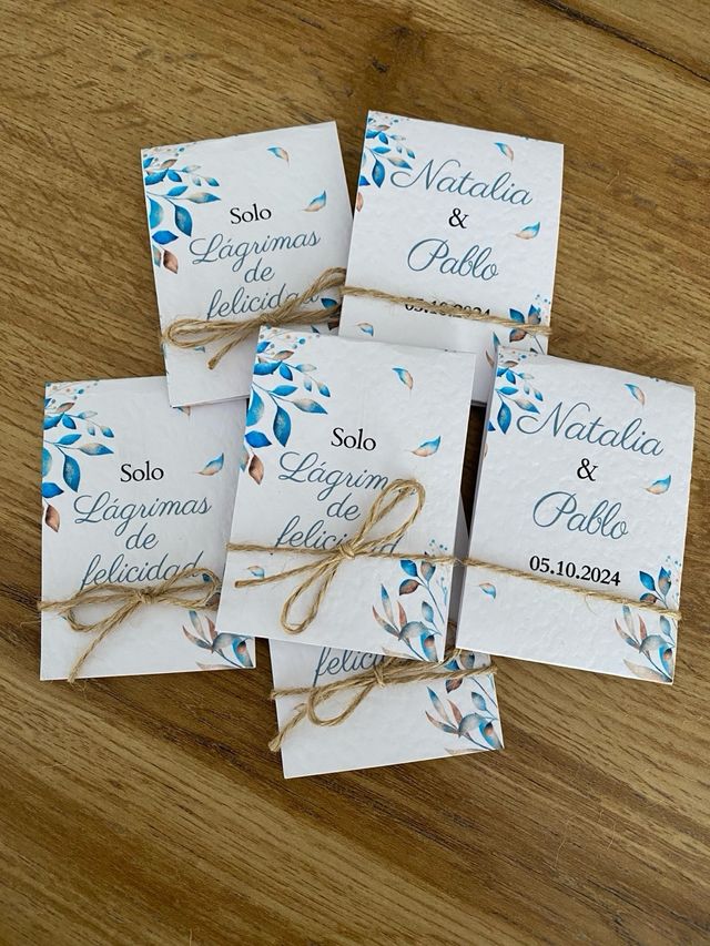 Detalle invitados boda. Lágrimas felicidad