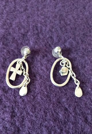 Pendientes plateados CICLÓN