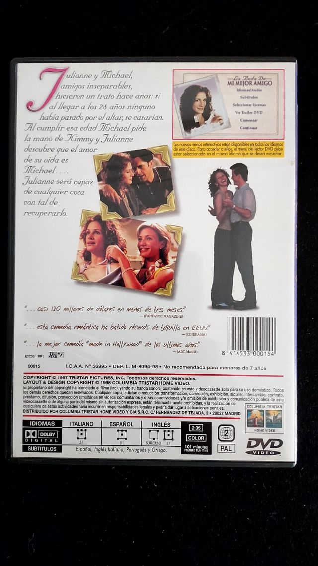 La boda de mi mejor amigo en DVD