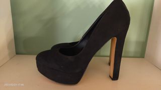 Zapato negro tacón ancho