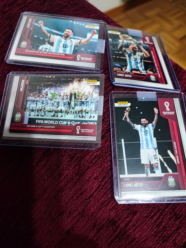 colección 4 cromos cards Messi instant qatar 2022 