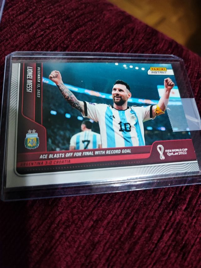 colección 4 cromos cards Messi instant qatar 2022 