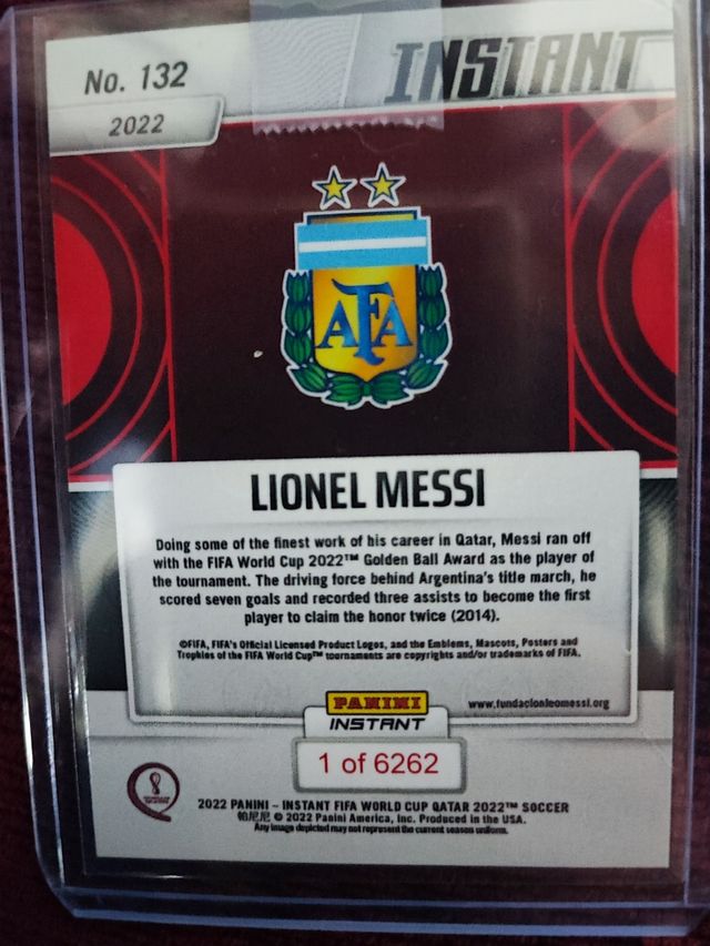 colección 4 cromos cards Messi instant qatar 2022 