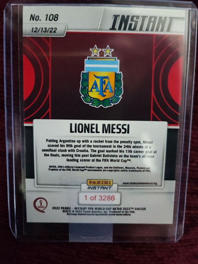colección 4 cromos cards Messi instant qatar 2022 