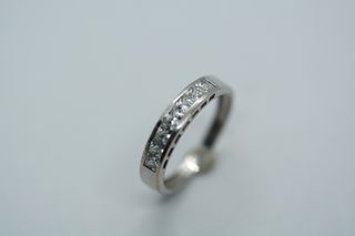 Media Alianza Oro Blanco 18 Kt con Circonitas