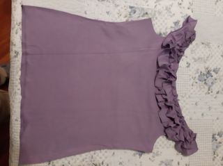 Canotta lilla Luisa Spagnoli, con rousches.