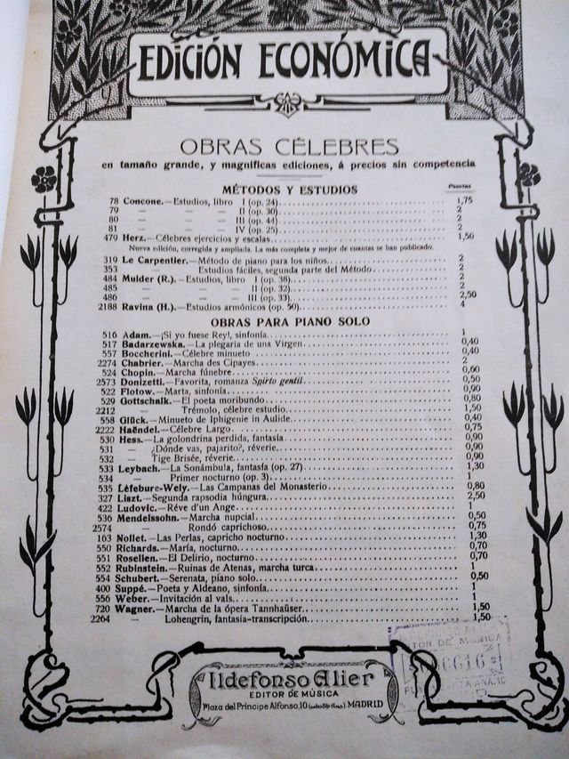 Escuela Melódica del Piano, J. Concone