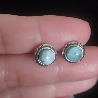 pendientes piedra de venas azules