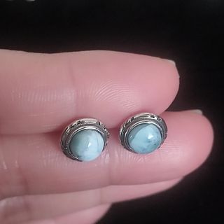 pendientes piedra de venas azules