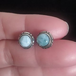 pendientes piedra de venas azules