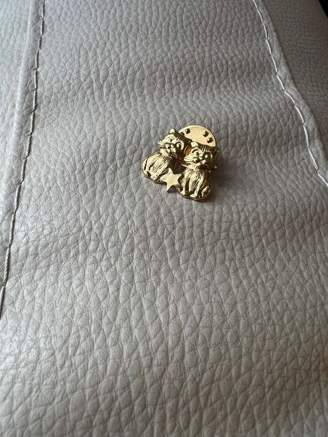 Spilla vintage anni 80 in argento dora 925