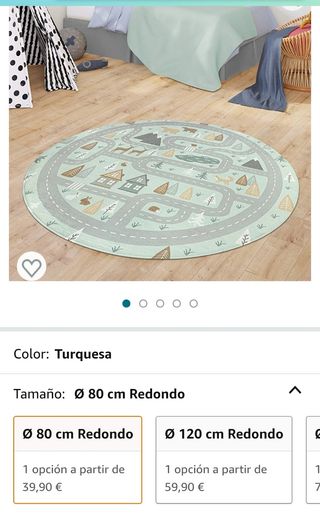 Alfombra redonda 80cm infantil colores pastel